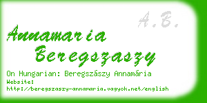 annamaria beregszaszy business card