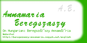 annamaria beregszaszy business card